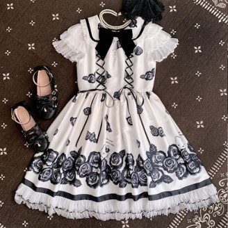 Hello Kitty Vintage Rose Classic Lolita Dress OP/JSK by Confession Ballon (CB06)